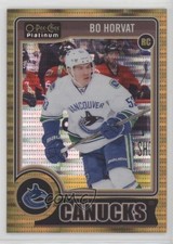 2014 O-Pee-Chee Platinum Seismic Gold 10/50 Bo Horvat (Stick in Both Hands) 0o5t