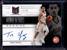 2018-19 Chronicles Trae Young Momentous Rookie Auto Auto RC #/99 Hawks