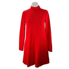 Gap Women's Red Long Sleeve Mock Neck Back Zip Swing A Line Mini Dress Size XS