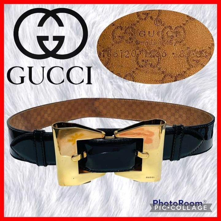 Ruban ceinture nœud GUCCI émaillé ex grande taille
