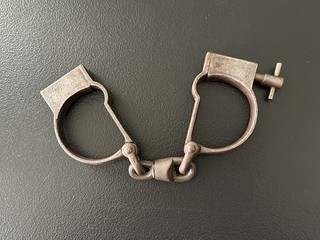 Raro A. RANKIN PHILA. PAT. 1861 Esposas de policía CASTILLO NUEVO PA.