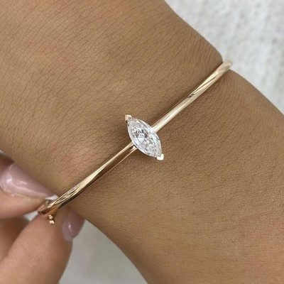 0,8ct TCW Armreif Armband Roségold 14K Lab-Grown Diamant F/VS GGL