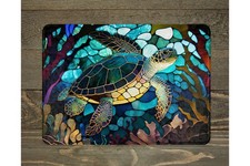 Tempered Glass Cutting Board: Sea Turtle Desi...