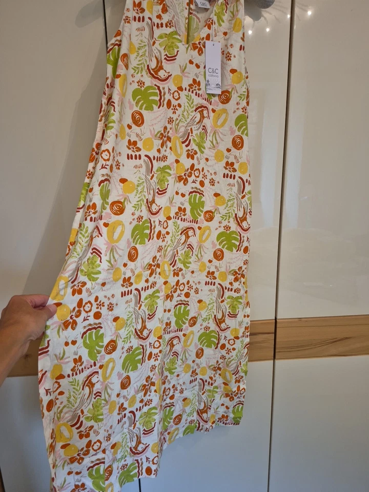 C & C California Kleid GR.S NEU! HOHER NP! LEINEN/VISKOSE! - Bild 2 von 4