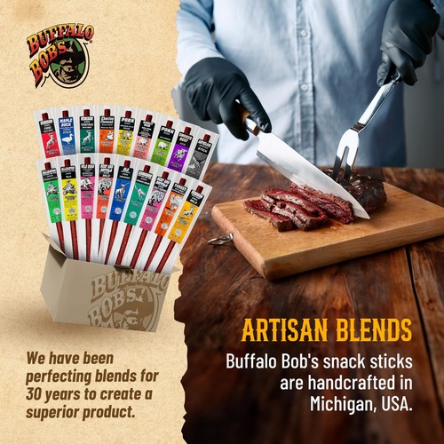 Buffalo Bob's Wild Game Meat Snacks 1oz Stick 10 Pack Exotic Variety Assortme... - 第 7/7 張圖片