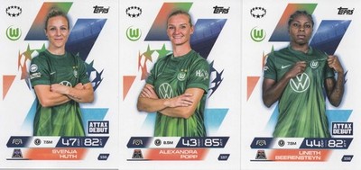 Topps Match Attax Extra 2025/2026  Champions League  3x VFL Wolfsburg Frauen
