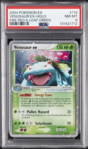 2004 POKEMON EX FIRE RED & LEAF GREEN #112 VENUSAUR EX-HOLO PSA 8