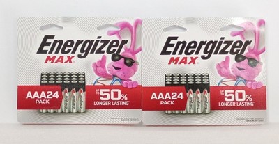 Lot of 2- Energizer Max 24 AAA Pack Batteries 48 Total Expires 12/2036