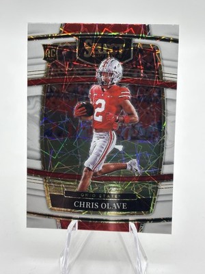 2022 Select Draft Picks Chris Olave Concourse White Lazer Prizm RC #5 - Saints