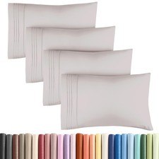 King Pillow Cases Set of 4 - Ultra Soft Hotel Quality Pillowcase Covers - Com...