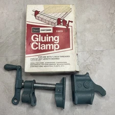 Vtg Sears Craftsman 9-6674 Gluing Clamp 3/4" Threaded Pipe Woodworking Tool USA
