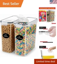 EXTRA LARGE 2-Pack Cereal Containers 6.3L - Airtight Food Storage for Pantry