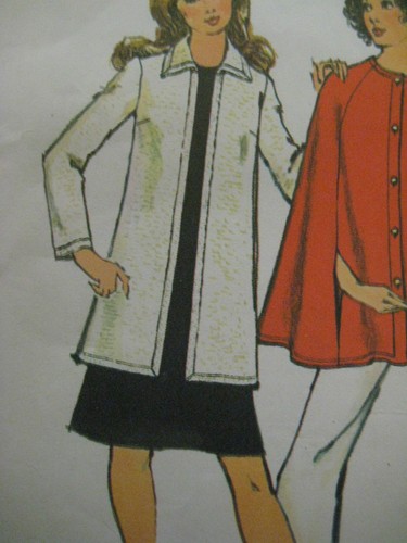 Vintage Simplicity 9869 LINED CAPE & CARDIGAN Sewing Pattern Women Size 16/38 - Picture 6 of 7