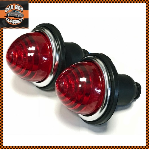 x2 Universal Lucas Style Red Stop / Tail Lamps Lights CLASSIC / KIT CAR - 第 1/1 張圖片