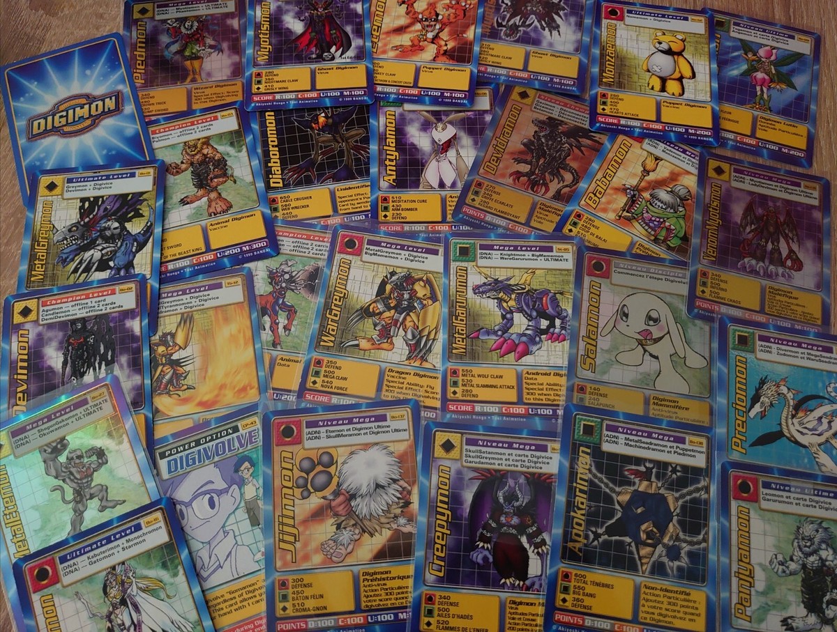 Digi-Battle Digimon cards from Booster series 1, 2 and 3 and Movie promos  French