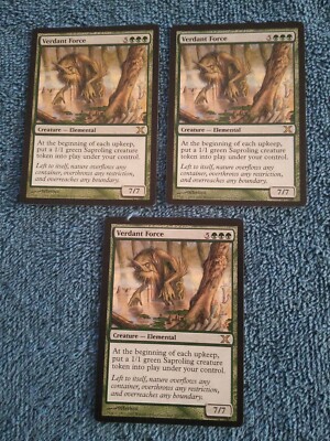 MTG 10TH EDITION VERDANT FORCE x3 GREEN RARE LIGHT PLAY