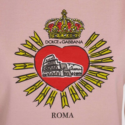 【Dolce&Gabbana】DGロゴ プリント コットン Tシャツ ハート DOLCE & GABBANA DG Crown Heart Logo Milano Roma Cotton T