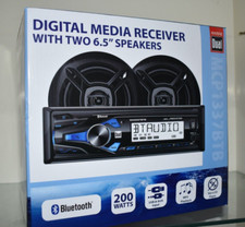 Dual 200 w Marine CD Receiver with Two 6-1/2 in Speakers Black MCP1337BTB NIB
