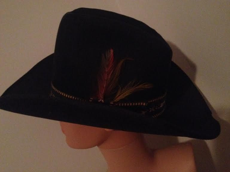 Vintage Union Made UNITED HATTERS CAP M Denim Fedora Western