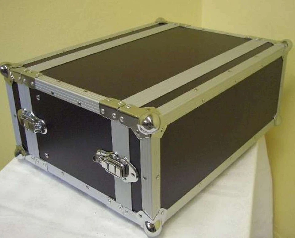 ROADINGER Effektrack CO DD 4 HE, 24 cm tief, schwarz Doubledoor Effekt Rack Case - Bild 4 von 4