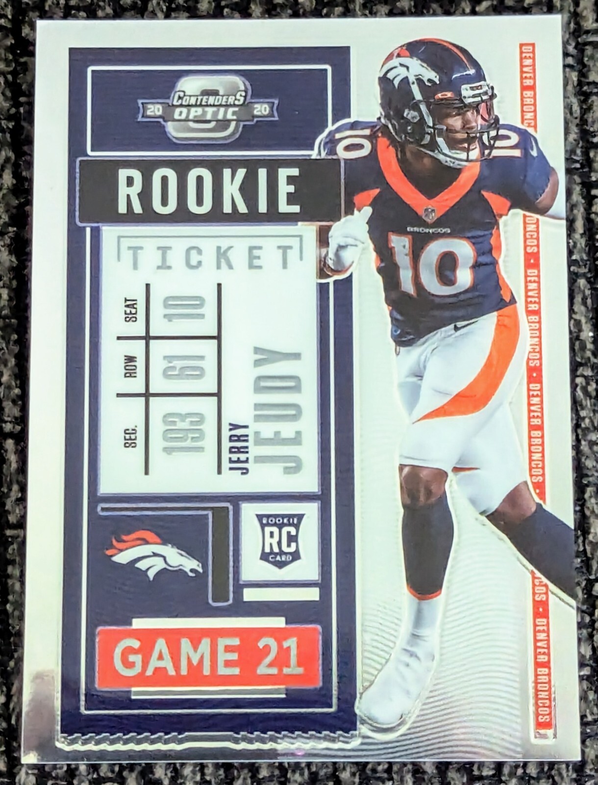 2020 Panini Optic Contenders Football #80 Jerry Jeudy RC Broncos now with Browns