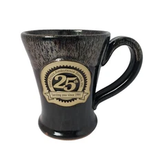 Sunset Hill Stoneware Drip Glazed 25th Gold Cross Ambulance 10 oz. Coffee Mug