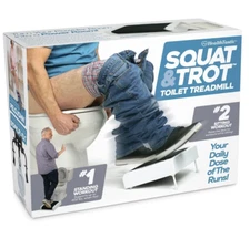 SQUAT & TROT TOILET TREADMILL Prank Fake Gag Funny PARODY Gift Box workout Joke