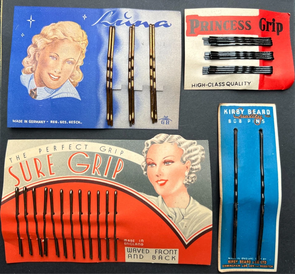 12 Unused Genuine Vintage 1930s - 1950s Hair Pin Display Cards - Old Shop Stock - Image 3 of 4