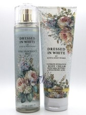 BATH  BODY WORKS DRESSED IN WHITE BODY MIST  BODY CREAM SET