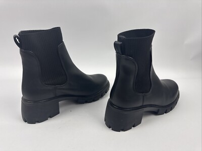 Steve Madden Hayle Women's 9.5 Shoes Black Pull On Block Heels Boots
