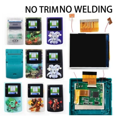 Drop in 2.45'' GBC IPS Screen Mod Kits No Need Welding Trim OSD Menu w/ UV Shell