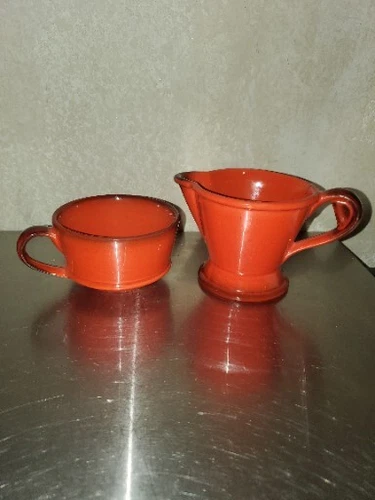 Vintage 1960s Metlox Poppytrail Red Rooster Creamer & Coffee Cup Mug AS IS!