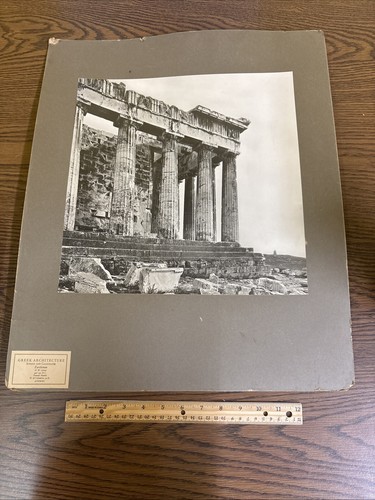 Vintage Parthenon Column Ruins Athens Mounted Greek Architecture Photo Greece