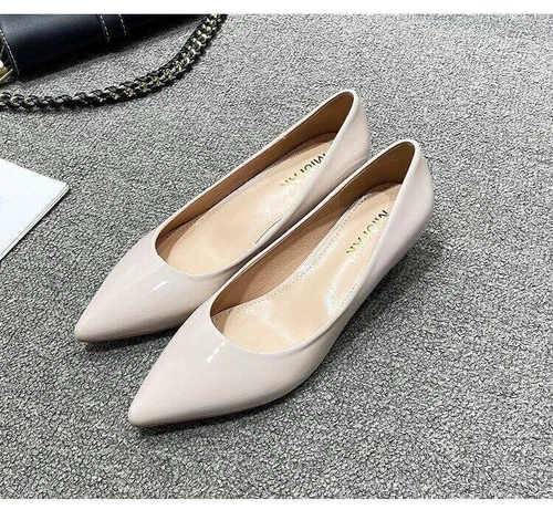 Fashion Womenss Low Kitten Heel Pumps Pointed Toe Slip On Work Office Shoes SZ - Picture 18 of 25