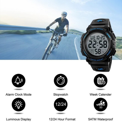 Reloj deportivo digital para hombre, para uso al aire libre o al hacer deporte - Imagen 5 de 7