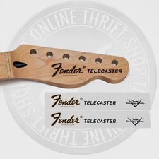 Fender Tele Waterslide Guitar Neck Headstock Decals with CS Logo (Set of 2)