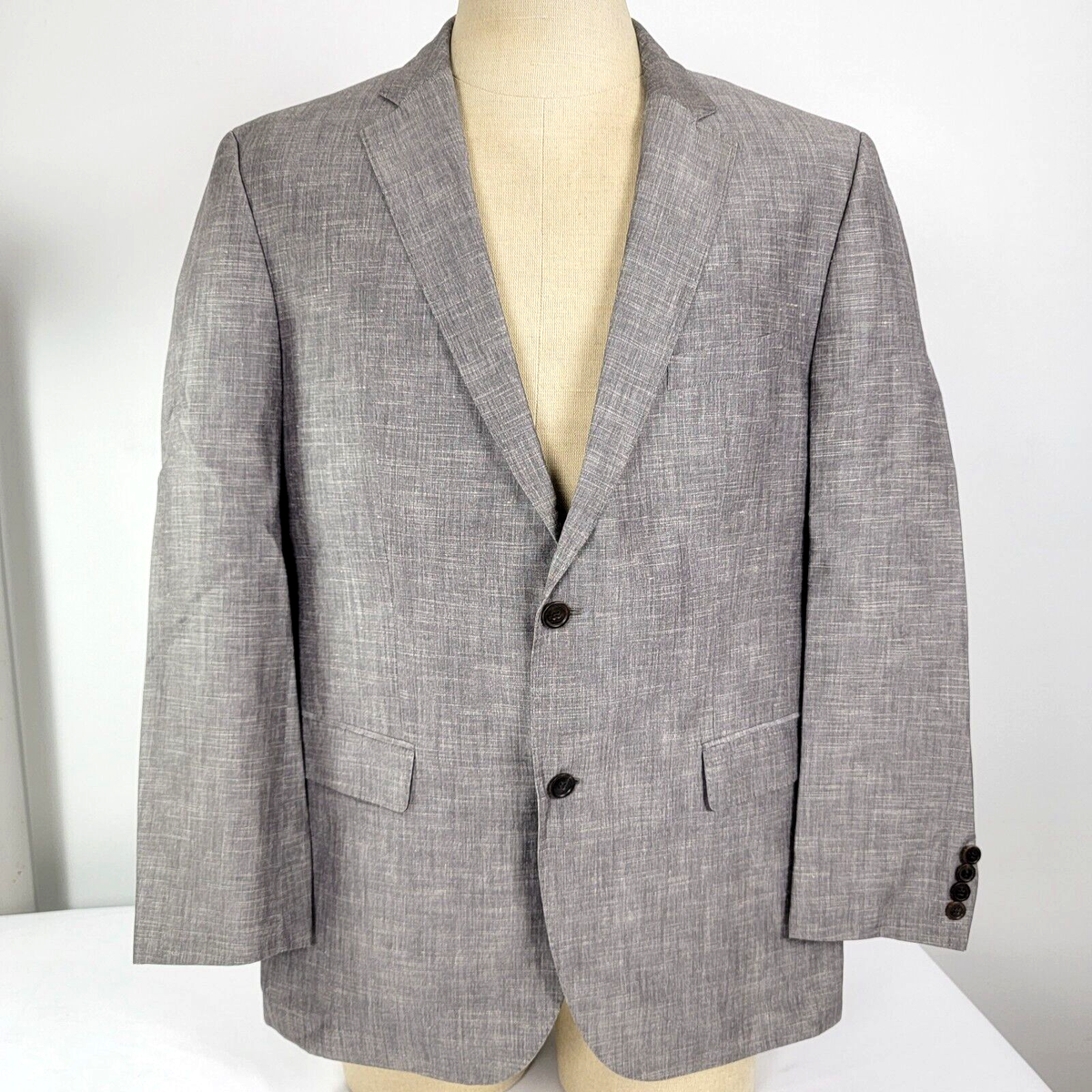 HUGO BOSS Guabello Men's Suit Jacket Gray The James Size 44 R 44R Lined