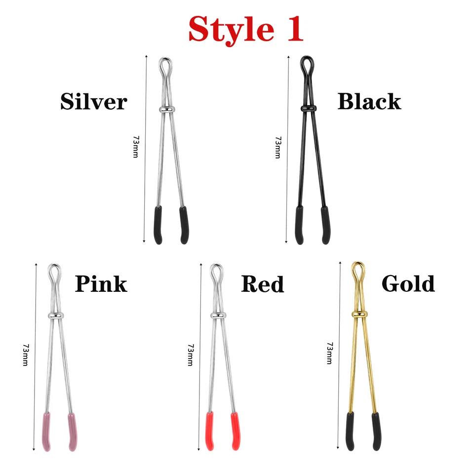 Adjustable Body Chain Clamps Stainless Steel Nipple Clamps Non-Piercing Jewelry - Image 2 of 4