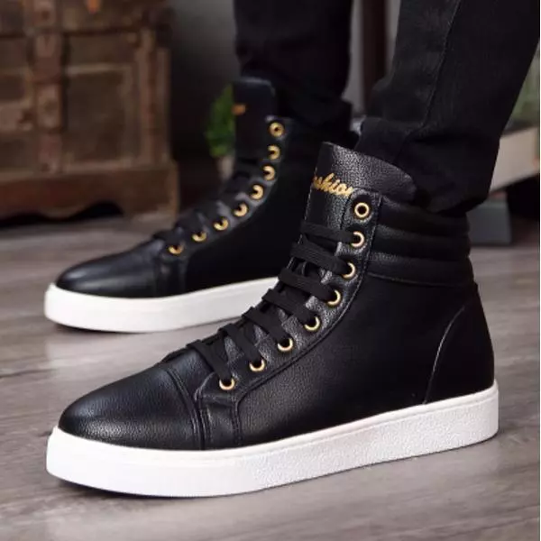 Men's Fashion Athletic Running High Top Sport Sneakers Lace up Casual Shoes