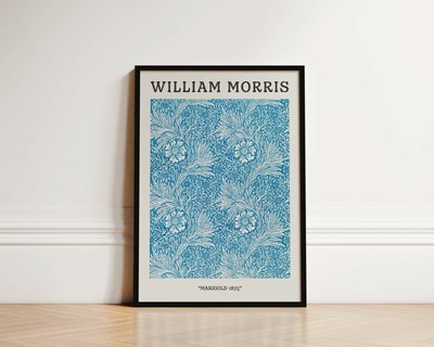 William Morris Druck Ringelblume Blumenmuster Natur Wandkunst Ausstellung Poster gerahmt