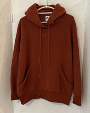 NWT Women's Nike Oversized Fit Brown Rust Fleece Hoodie