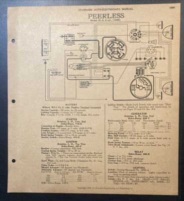 1930 Peerless Model 61-A 1930 Peerless Model Standard A Auto Electric Schematic