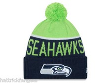 Seattle Seahawks New Era Onfield NFL Football Pom Pom Knit Hat Beanie