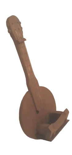 Rustic Wood Banjo Replica 20" L x 9" W x 4.5" D Wall Mounted Holder Box, used - Afbeelding 9 van 10