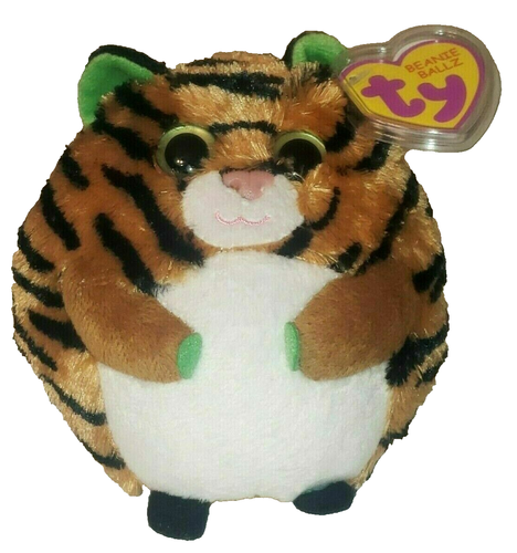 Ty Beanie Ballz - MONACO the Tiger Ball (5 Inch) NEW MWMTs Stuffed Animal Toy