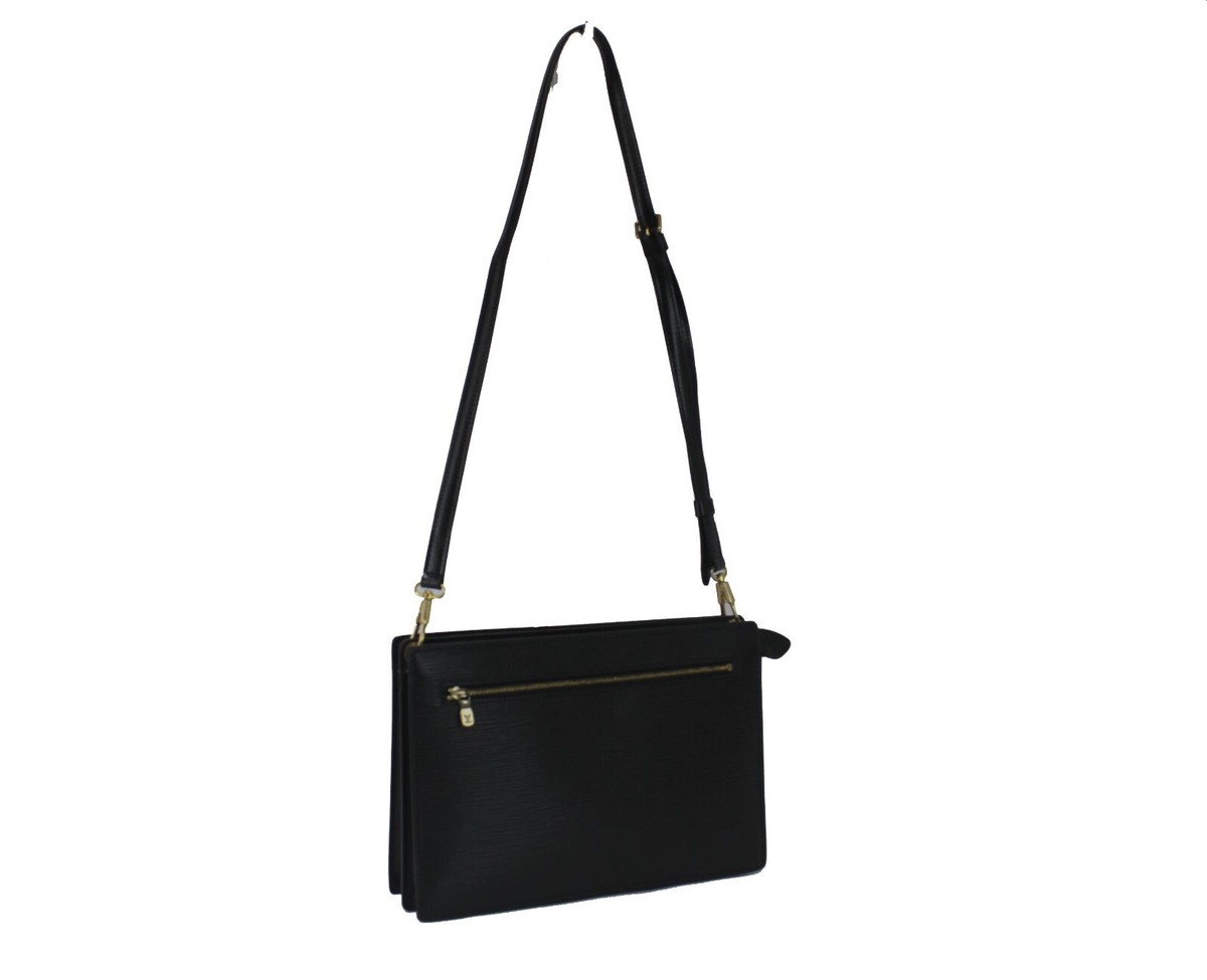 LOUIS VUITTON Enghien Epi Leather Black Shoulder Bag Purse