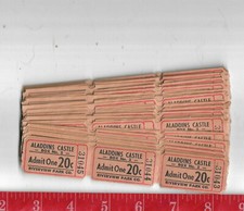 Vintage lot 100 Aladdins Castle 20c admit one tickets Riverview Park Illinois