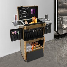 Hairdressing Case, Hairdressing Tool Organiser Box 38 25 82cm 15-20kg Gold