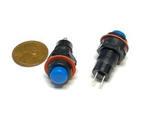 2 Pieces Blue normally open NO Push Button Momentary OFF ON Switch 10mm C39