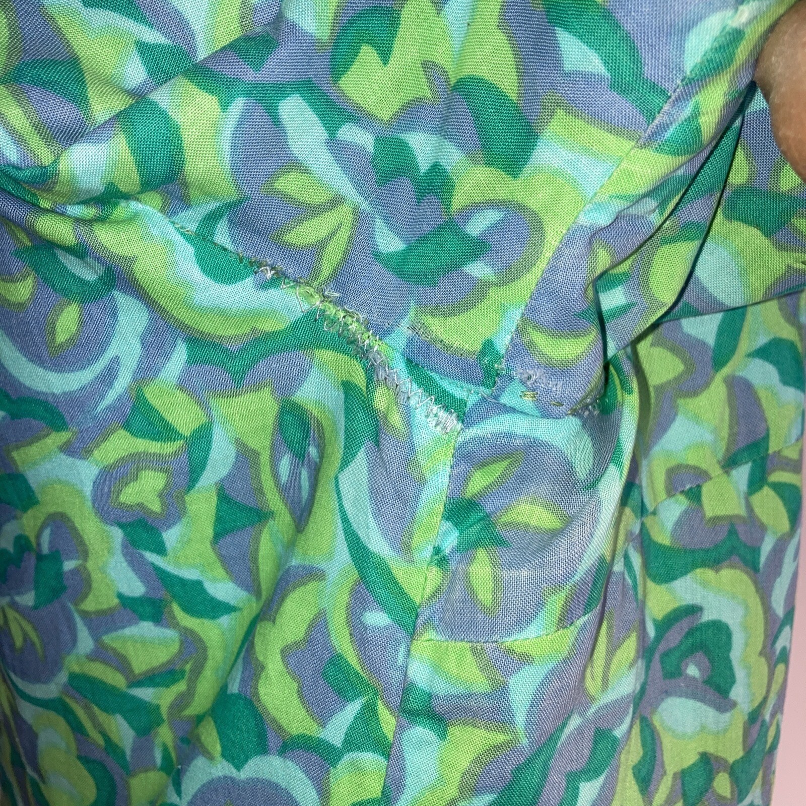 Vintage Late 1960s/Early 70s Cotton Dress, Goodwood? Pit to Pit 18.5" approx 9